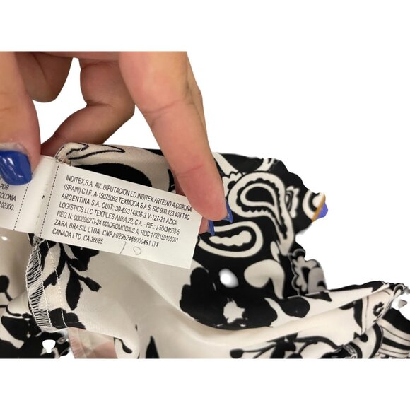 Zara Women Midi Dress Small Multicolor Satin Effect Patchwork Print 8826/181 NWT - Picture 8 of 16